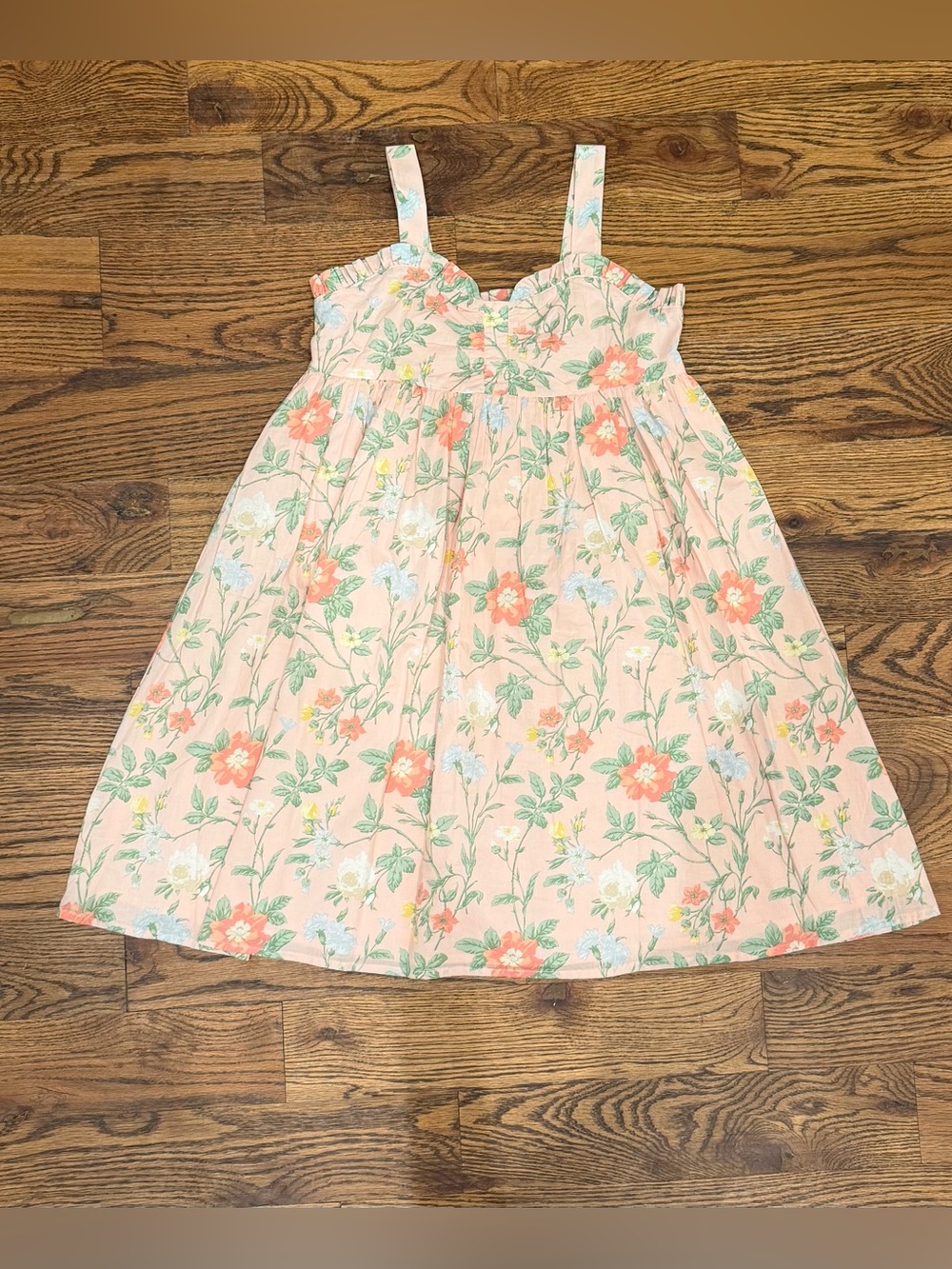 Girls' Peach Floral Sundress